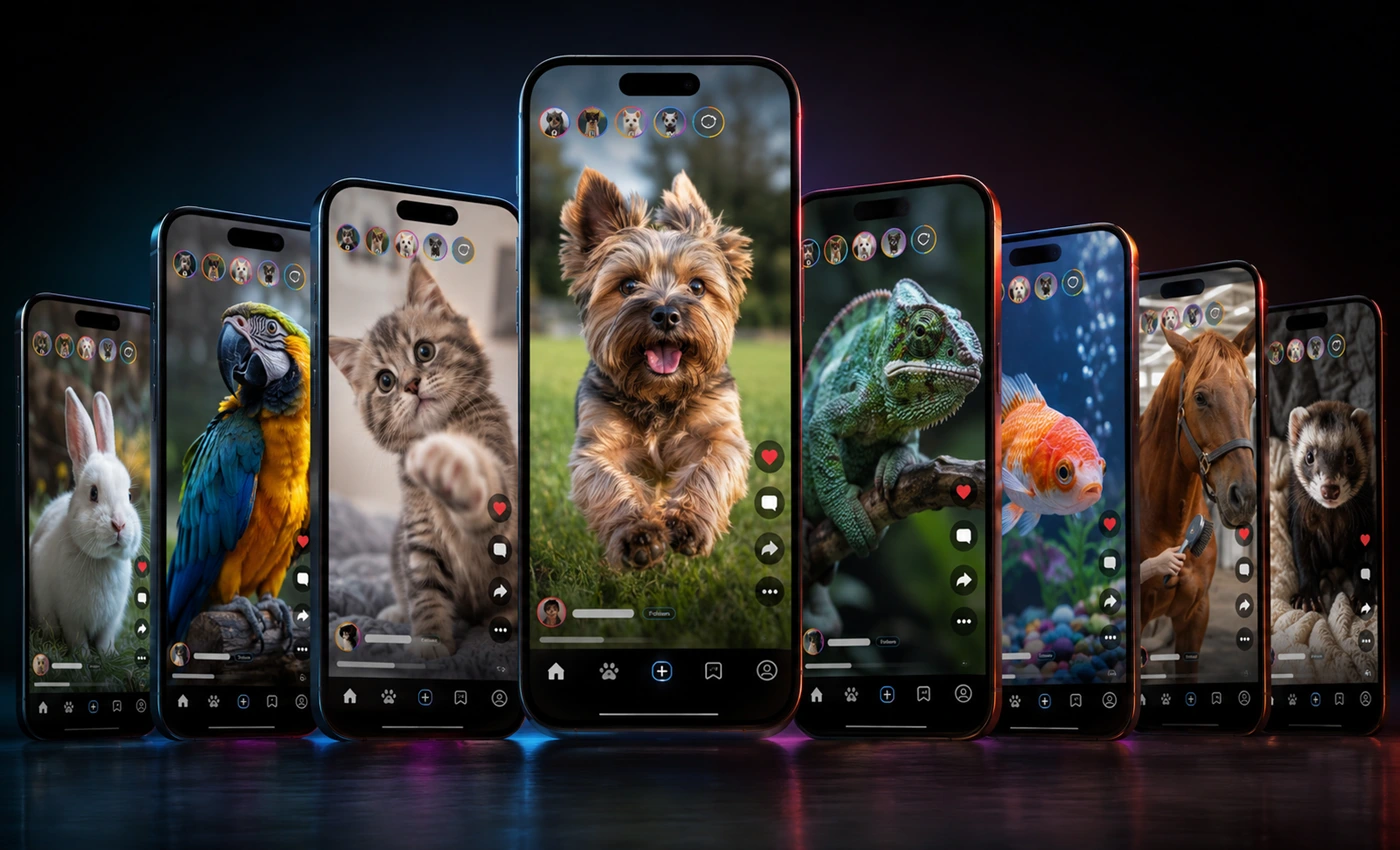 Dark theme Tails short pet video feature