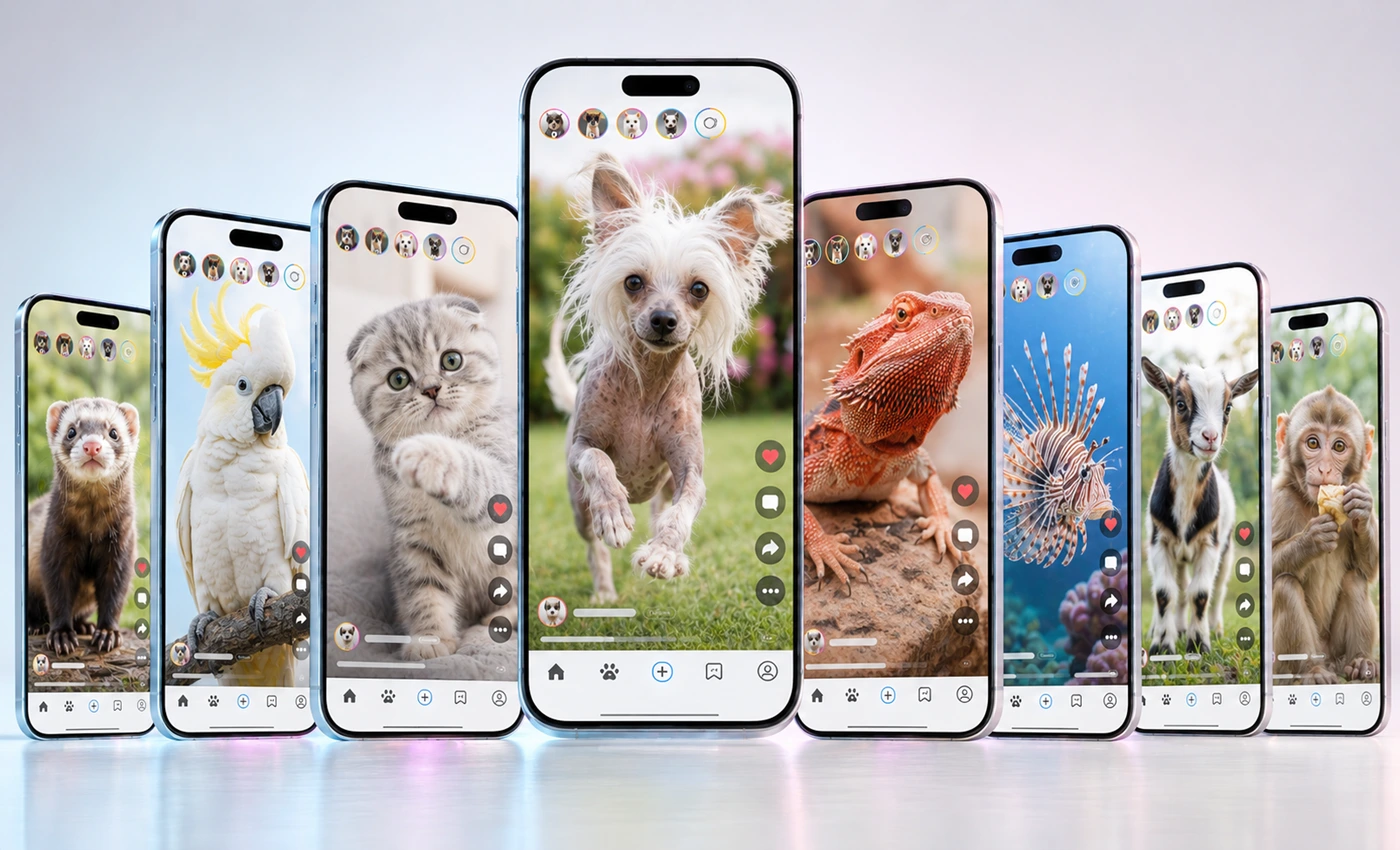 Light theme Tails short pet video feature